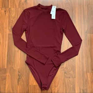 NWT TOPSHOP Burgundy Longsleeve Bodysuit